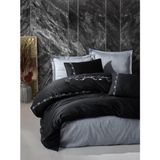 Cotton Box Brode Gloria Gri 200 x 220 cm Nakışlı Saten Çift Kişilik Nevresim Takımı