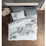 Cotton Box Brode Ivy Gri Ranforce Çift Kişilik Nevresim Takımı