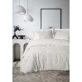 Cotton Box Brode Nakışlı Çift Kişilik Saten Nevresim Takımı Galant Beyaz - 200 x 220 cm