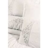 Cotton Box Brode Nakisli Cift Kisilik Saten Nevresim Takimi Genny Beyaz