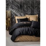 Cotton Box Brode Nakışlı Çift Kişilik Saten Nevresim Takımı Gloria Gold - Altın - 200 x 220 cm