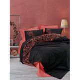 Cotton Box Brode Ranforce Çift Kişilik Nevresim Takımı Rosen Mercan - Kiremit - 160 x 220 cm