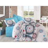 Cotton Box Çift Kişilik Sunset Nevresim Takımı + Pike Bret Turkuaz