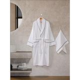 Cotton Box Classic Bornoz Seti Mahur Beyaz Unisex L/XL - Renkli - Standart