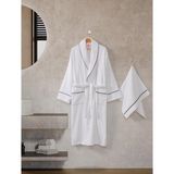 Cotton Box Classic Bornoz Seti Mahur Beyaz Unisex M/L - Renkli - Standart