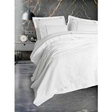 Cotton Box Classic Çeyizlik Çift Kişilik Pikeli Nevresim Takımı Güher Beyaz