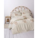 Cotton Box Cotton Keten Çift Kişilik Kaneli Nevresim Takımı - 200 x 220 cm - Bej