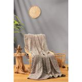 Cotton Box Emboss 220x240 Bej Çift Kişilik Battaniye