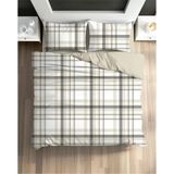Cotton Box Fixbox Ranforce Tek Kişilik Çarşafı Lastikli Nevresim Takımı Stria Bej - 160 x 220 cm