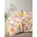 Cotton Box Flanel Çift Kişilik Nevresim Takımı Palm Hardal Sarı