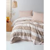 Cotton Box Flanel Tek Kişilik Nevresim Takımı Arrow Krem - Mor - 180 x 240 cm