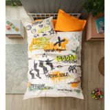 Cotton Box Genç Odası Tek Kişilik Complete Set Graffiti Oranj Nevresim Takımı - 100 x 200 cm