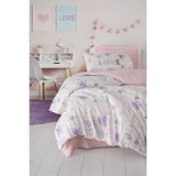 Cotton Box Genç Odası Tek Kişilik Lastikli Çarşaflı Nevresim Takımı Lovella Pembe