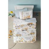 Cotton Box Genç Ranforce Nevresim Takımı Tek Kişilik Buildo Mavi