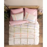 Cotton Box Insula Pudra Puff Nakışlı Çift Kişilik 200x220 cm Nevresim Takımı