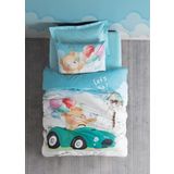Cotton Box Junior Ranforce Tek Kisilik Nevresim Takimi Lastikli Carsafli Buddy Mavi
