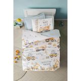 Cotton Box Junior Tek Kişilik Lastikli Çarşaflı Nevresim Takımı Buildo Mavi