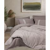 Cotton Box Linje Kahve Ribbed Çift Kişilik 200x220 cm Nevresim Takımı