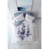 Cotton Box Maritime Tek Kişilik Nevresim Takımı Skipper Indigo - 160 x 220 cm