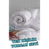 Cotton Box Mikrofiber Yorgan Seti - Tek Kişilik + 1 Yastık 50x70 cm - Yorgan 155x215 cm - Beyaz