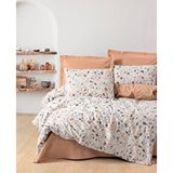 Cotton Box Minimal Çift Kişilik Lastikli Çarşaflı Nevresim Takımı Oniks Karamel