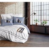 Cotton Box Mood Nakışlı Ranforce Çift Kişilik Nevresim Takımı Forever Gri Çok Renkli