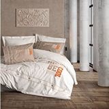 Cotton Box Mood Nakışlı Ranforce Nevresim Takımı Tek Kişilik Cool Kahve - Çok Renkli