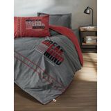 Cotton Box Mood Nakışlı Ranforce Tek Kişilik Nevresim Takımı Fracto Bordo