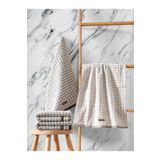 Cotton Box Nature Kahve Bej Jakarlı 50x90 cm 4'lü Havlu Seti