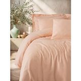 Cotton Box Plaid Ranforce Tek Kişilik Nevresim Takımı Plaid Somon Pembe