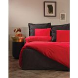 Cotton Box Plain Çift Kişilik Nevresim Takımı Kırmızı Siyah - 200 x 220 cm - Renkli