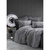 Cotton Box Plain Çift Kişilik Nevresim Takımı Sooty Gri - 200 x 220 cm - Gri - Antrasit