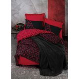 Cotton Box Plain Pamuk Shadow Bordo 160 x 220 cm Battaniyeli Tek Kişilik Nevresim Takımı