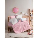 Cotton Box Pucnh Nakışlı Bebek Nevresim Takımı Lucky Pembe - 100 x 150 cm