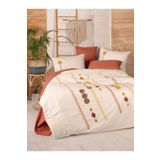 Cotton Box Puff Nakışlı Çift Kişilik Amaris Kiremit 200x220 cm Nevresim Takımı