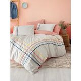 Cotton Box Puff Nakışlı Çift Kişilik Nevresim Takımı Linea Somon Pembe