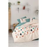 Cotton Box Puff Nakışlı Ranforce Çift Kişilik Nevresim Takımı Gaja Mint - Çok Renkli - 100 x 100 cm