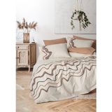Cotton Box Puff Nakışlı Ranforce Çift Kişilik Nevresim Takımı Molende Karamel - 200 x 220 cm - Bej - Kahve