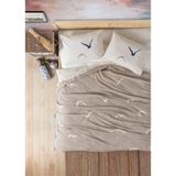 Cotton Box Puffin Easy Bej Çift Kişilik Pike Takımı Set