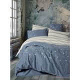 Cotton Box Ranforce Çift Kişilik Lacivert ve Beyaz Kuş Nakışlı Nevresim Seti Klein Nevresim Takımı - 200 x 220 cm