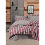 Cotton Box Ribbed Çift Kişilik Nevresim Takımı Bande Bordo - 200 x 220 cm