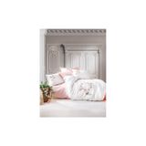 COTTON BOX satenluanapembe 3D Nakışlı Saten Çift Kişilik Nevresim Takımı Luna Pudra,200 x 220 Pudra