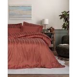 Cotton Box Smart Bambu Saten Çift Kişilik Nevresim Takımı Stripe Kiremit - 200 x 220 cm