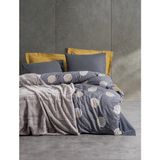Cotton Box Smooth Gri 200 x 220 cm Çift Kişilik Trim Battaniyeli Nevresim Takımı