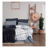 Cotton Box Smooth Siyah 200 x 220 cm Çift Kişilik Trim Battaniyeli Nevresim Takımı