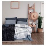 Cotton Box Smooth Siyah Çift Kişilik Trim Battaniyeli Nevresim Takımı