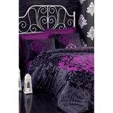 COTTON BOX ST190448 Unisex Mürdüm Kösem Sultan Çift Kişilik Saten Nevresim Takımı,200 x 220 Mürdüm