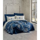 Cotton Box Stasya Lacivert Çift Kişilik Saten 200x220 cm Nevresim Takımı