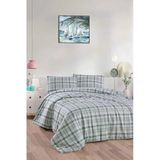 Cotton Collection Flanel R Çift Kişilik Nevresim Takımı Ekose Yeşil