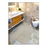 Cotton Crafty Geleneksel Pamuklu Dokuma Su Emici Banyo Paspası, Banyo Halısı Victoria 80 X 150 Cm Bej